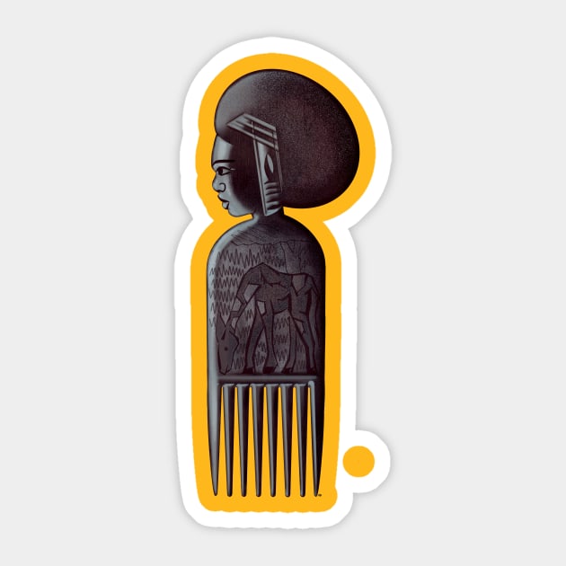 African giraffe comb Sticker by MossyRockDesigns